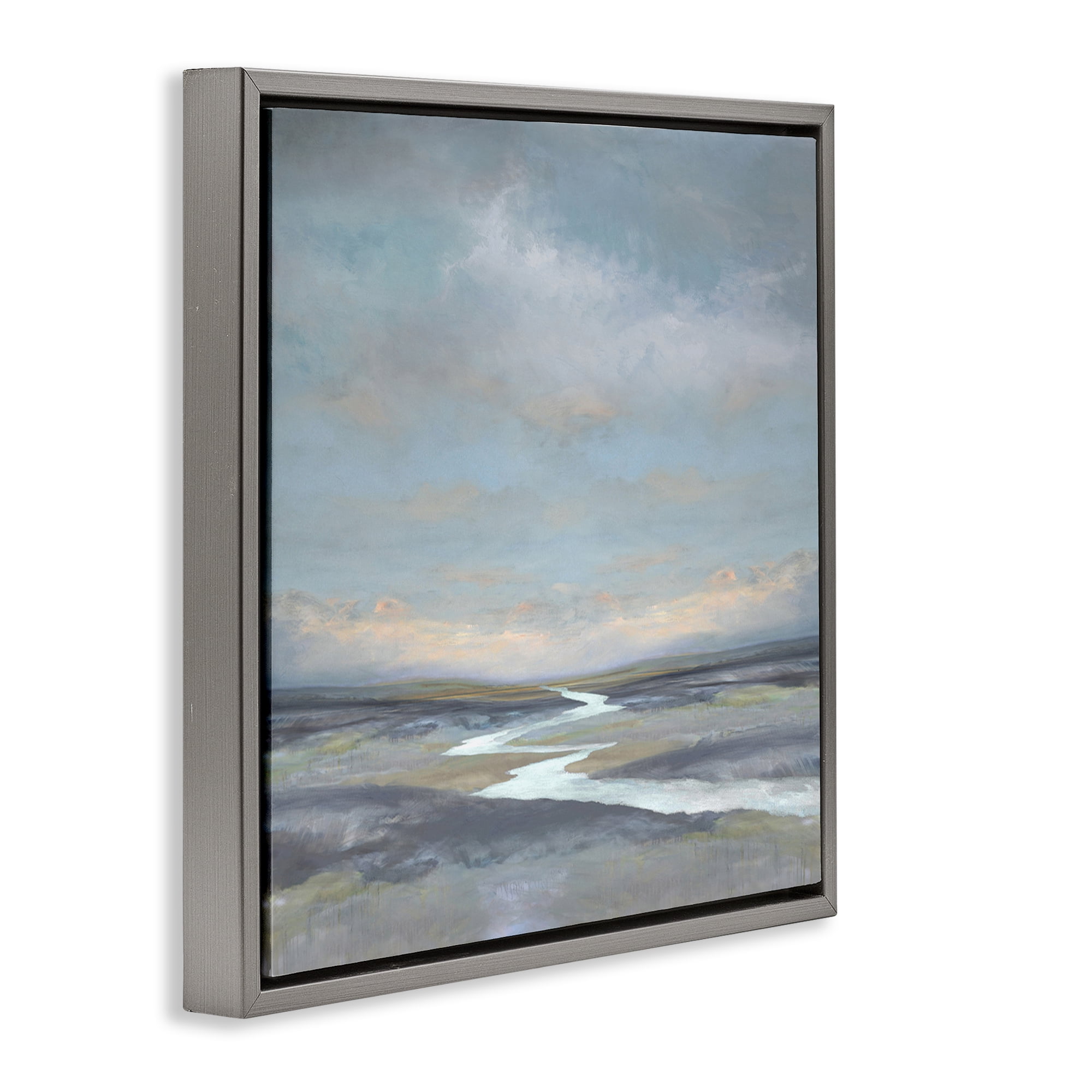Stupell Industries Riverbend Misty Atmosphere Gray Framed Floater Canvas Wall Art, design by Christy McKee