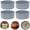 Gray, variant on Ihvewuo 4Pcs Silicone Cake Tin Set 6.3" Round Non-Stick Baking Molds, Heat Resistant