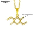 thumbnail image 4 of Gold Plated Aquarius Zodiac Necklace - Cubic Zircornia Stones - Dainty Astrology Necklace - 925 Sterling Silver Gold Plated - Aquarius Necklace, 4 of 5