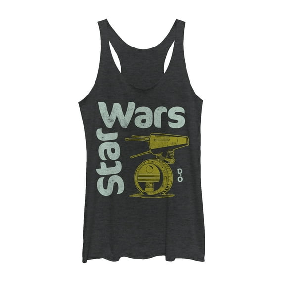 Women's Star Wars: The Rise of Skywalker D-0 Roll Racerback Tank Top Black Heather X Small
