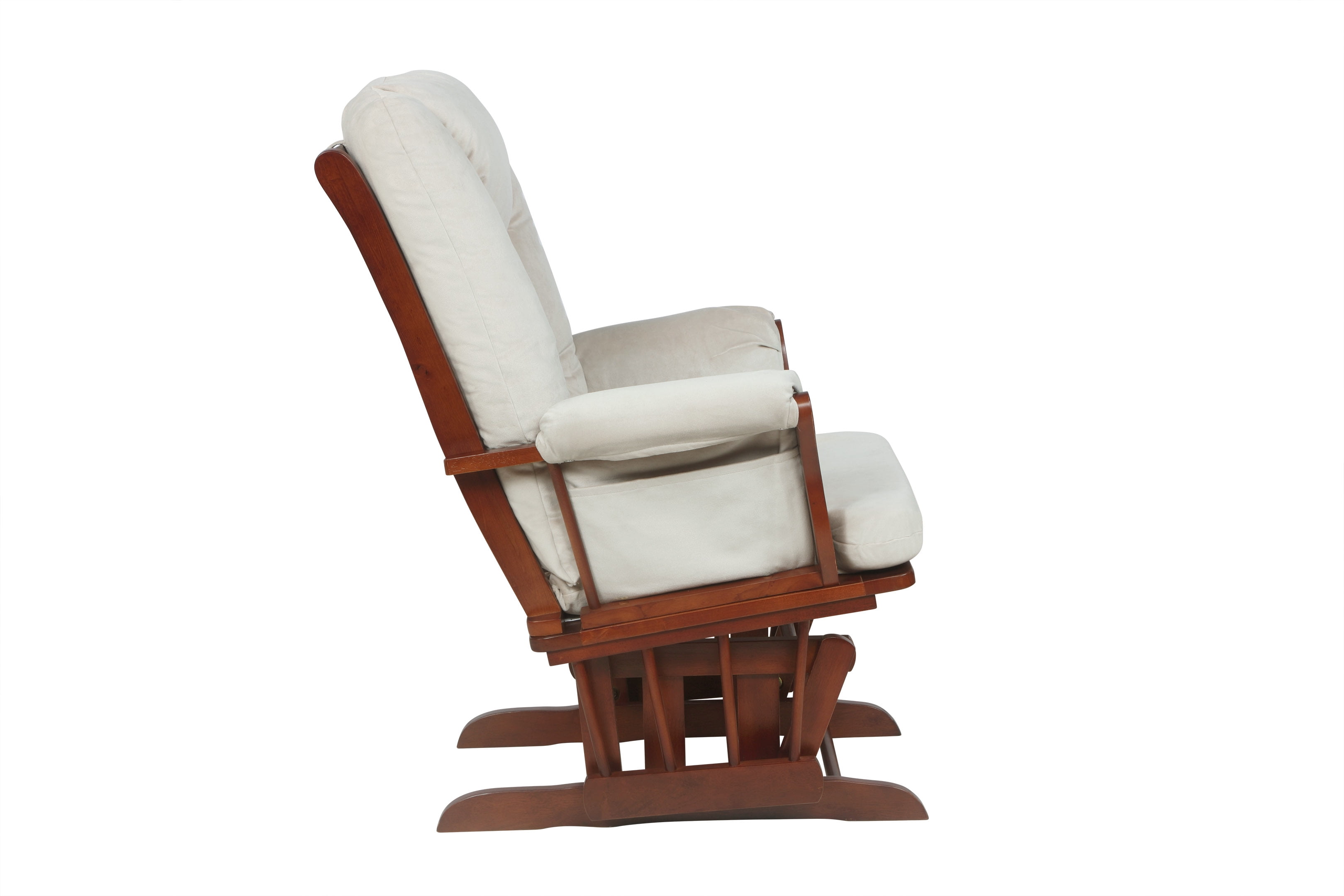 AFG Baby Furniture Glider Rocking Chairs Kids Modern Comfort Hardwood with Ottoman, Espresso/Beige