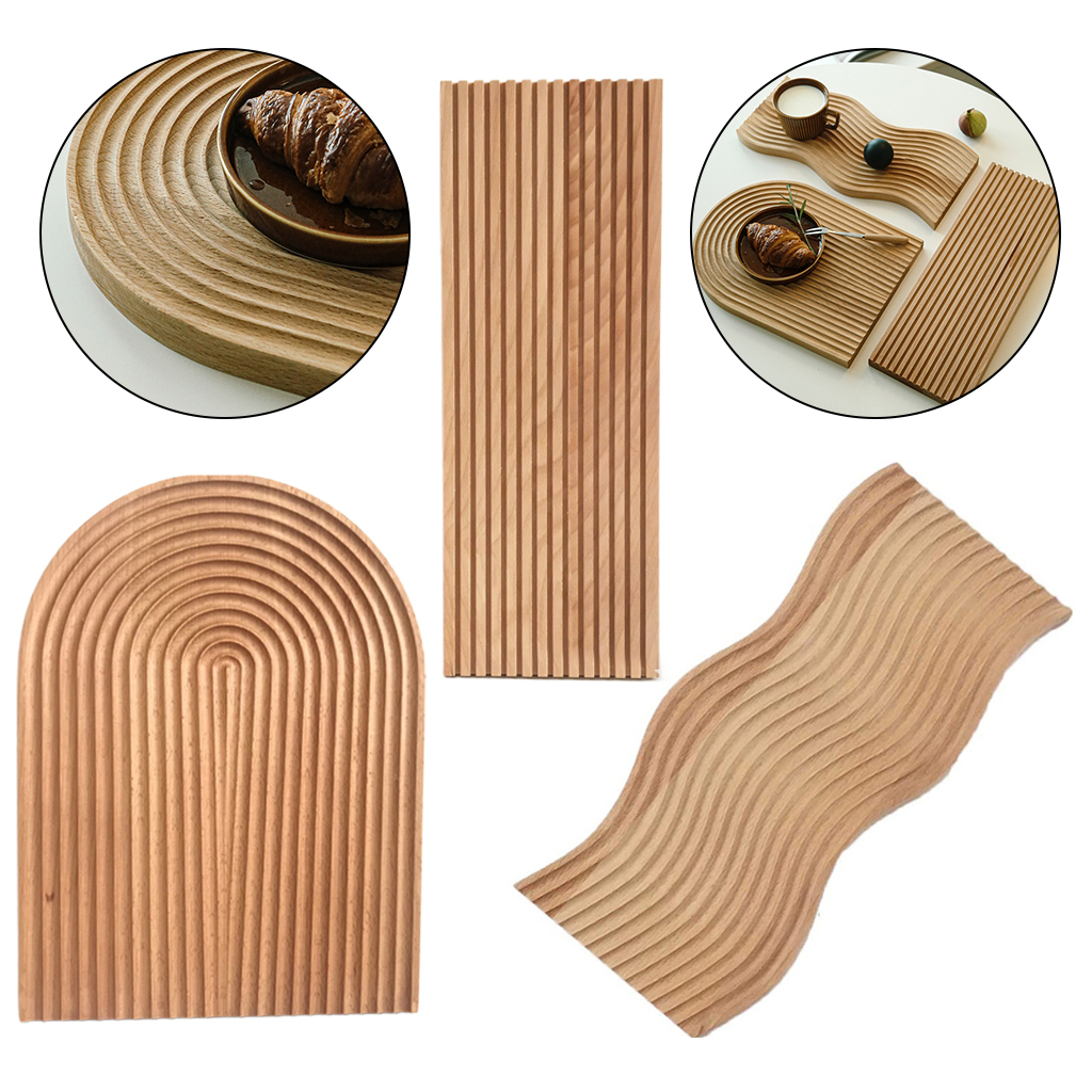 Creative Water Bread Dessert Tray Cutting Chopping Board Geometric Shape Placement Plate Curved Decor