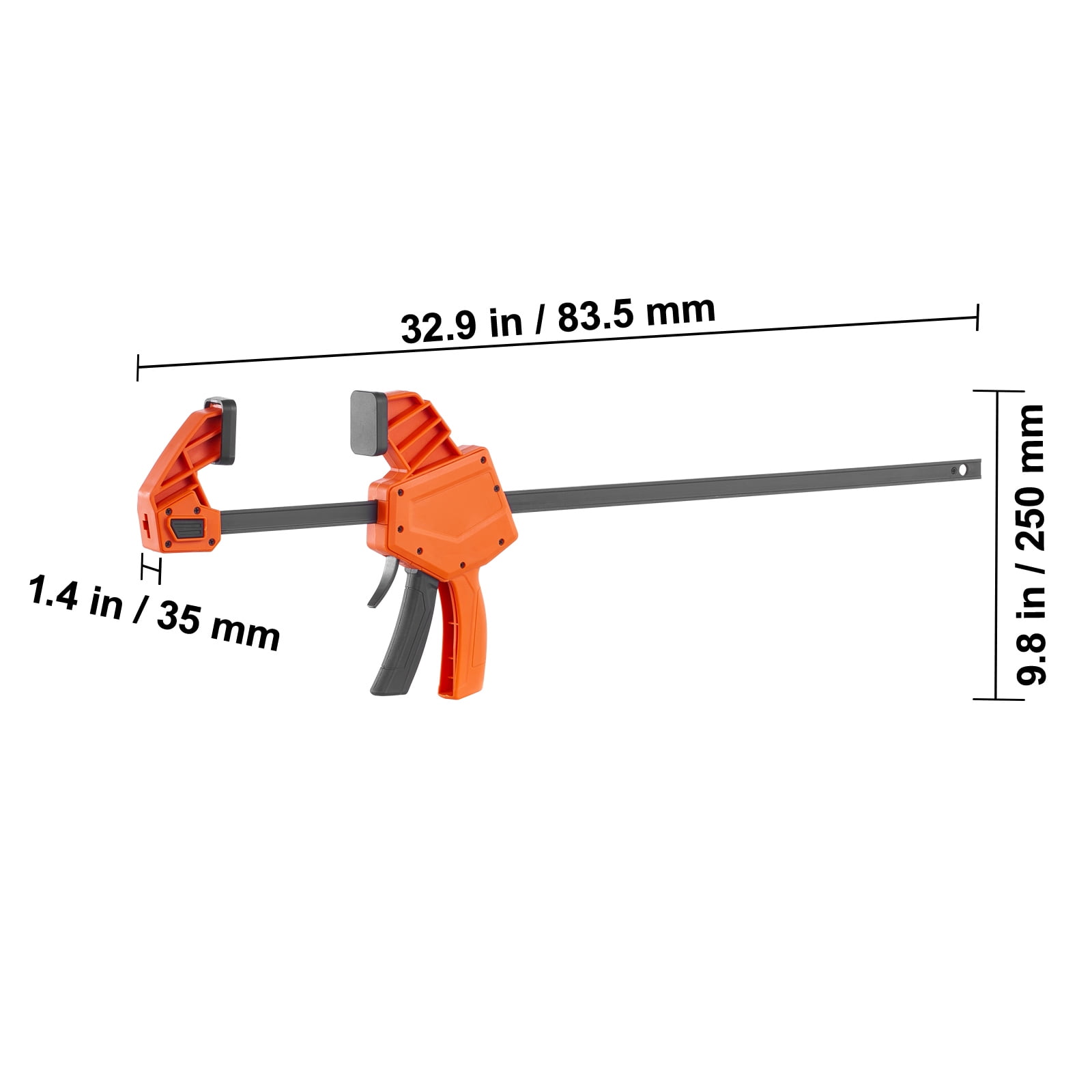 BENTISM Bar Clamps for Woodworking, 2 PCS 24" One-Handed Clamp/Spreader, Quick-Change F Clamp with 300 lbs Load Limit, High-strength Plastic and Carbon Steel, Wood Clamps for Woodworking