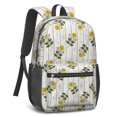 thumbnail image 2 of Sunflower and Plank White Pattern 17" Waterproof Oxford School Backpacks for Teens, S-Shape Padded Straps, for School, Travel, Hiking, Camping, 2 of 5