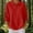 Red, variant on Bwndum Womens Waffle Knit Tunic Polo Shirt, 3/4 Sleeve Relaxed Fit with Curved Hem & Button Placket, Navy (S-XXL),Size XL