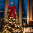 thumbnail image 7 of Large Velvet Bow, Christmas Tree Topper Holiday Wreath Decor, Big Ribbon Bow Ornament For Party Front Door Home Decoration Wine Free Size, 7 of 7
