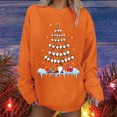 thumbnail image 1 of Hauts Décontractés pour Femmes Col Rond Imprimé Arbre de Noël Neige Manches Longues Blouse, 1 of 4