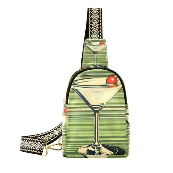 FORMRS Womens Crossbody Sling Bag Travel Daypack Shoulder Chest Backpack, Red Martini