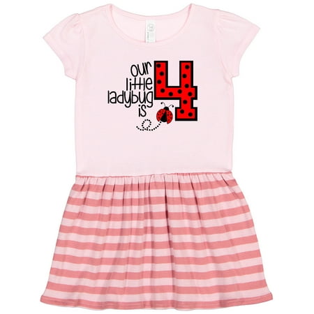 

Inktastic Our Little Ladybug is 4 Gift Toddler Girl Dress
