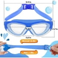 thumbnail image 4 of Gafas de natación de gran tamaño y visión amplia para niños, niñas y niños (de 6 a 15 años) de color azul, 4 of 4