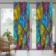 thumbnail image 5 of Stained Glass Outdoor Curtains for Patio Waterproof, Grommet Outdoor Privacy Panels, Vintage Abstarct Geometric Pattern Art Weatherproof Outside Curtains for Porch/Cabana 54"Wx95"L, 1 Panel, 5 of 8