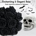 12 Pcs Black Roses Artificial Flowers with Long Stem, Faux Silk Rose
