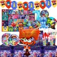 thumbnail image 2 of Nuevo fondo de cumpleaños de Disney Inside Out 2, globos, kit de suministros de decoración para fiestas Inside Out, vasos de papel, platos, servilletas, juego de decoración para niños, 2 of 5