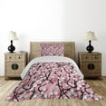 thumbnail image 3 of Ambesonne Pink Quilted Coverlet 2 Pcs, Sakura Tree Umbrellas, Twin Size, Black Pink, 3 of 4