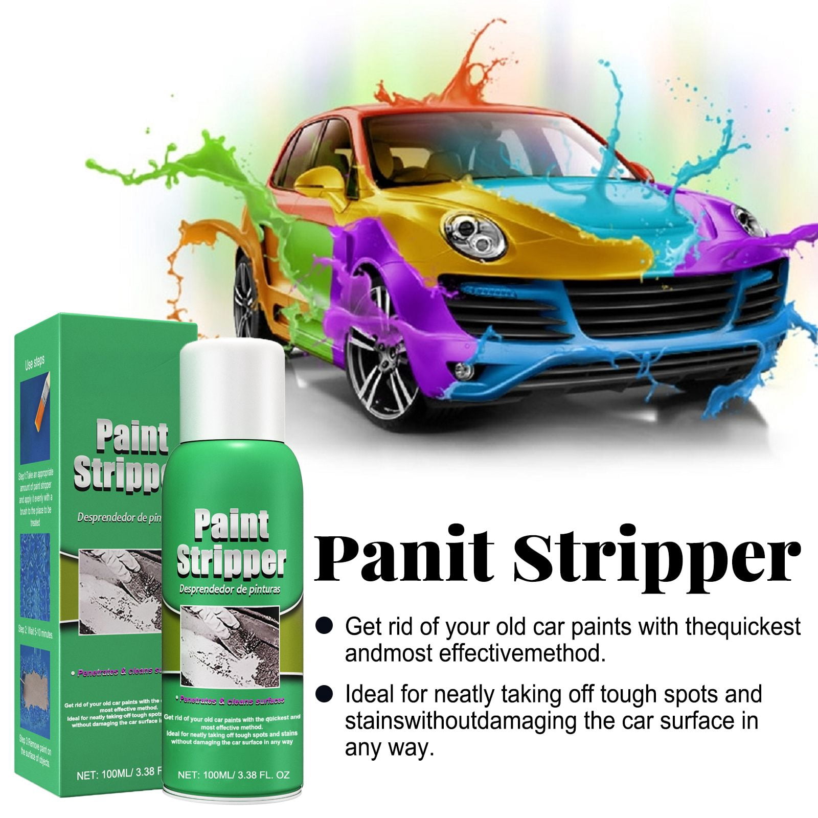 Alvantor Fast Acting Paint Remover Gel for Auto Wheels, 3.38 fl.oz