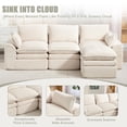 thumbnail image 6 of CARZZI 103" Cloud Modular Sectional Couches for Living Room, Modern L Shaped Boneless Sofa Couch with Ottoman & 2 Lumbar Pillows, Comfy Corduroy Deep Seat 3 Seater Sofa (Beige) | No Assembly Needed, 6 of 7
