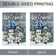 thumbnail image 3 of Welcome Winter Blue Lantern Poinsettia House Flag Double Sided, Chickadee Bird Pine Cone Snow Decorative Garden Yard Outdoor Large Decor, Christmas Farmhouse Home Outside Decoration 28 x 40, 3 of 6