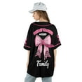 thumbnail image 2 of Breast Cancer Awareness Baseball Jersey, Custom Name Pink Ribbon Support Shirt, Breast Cancer Survivor Shirt, 2 of 9