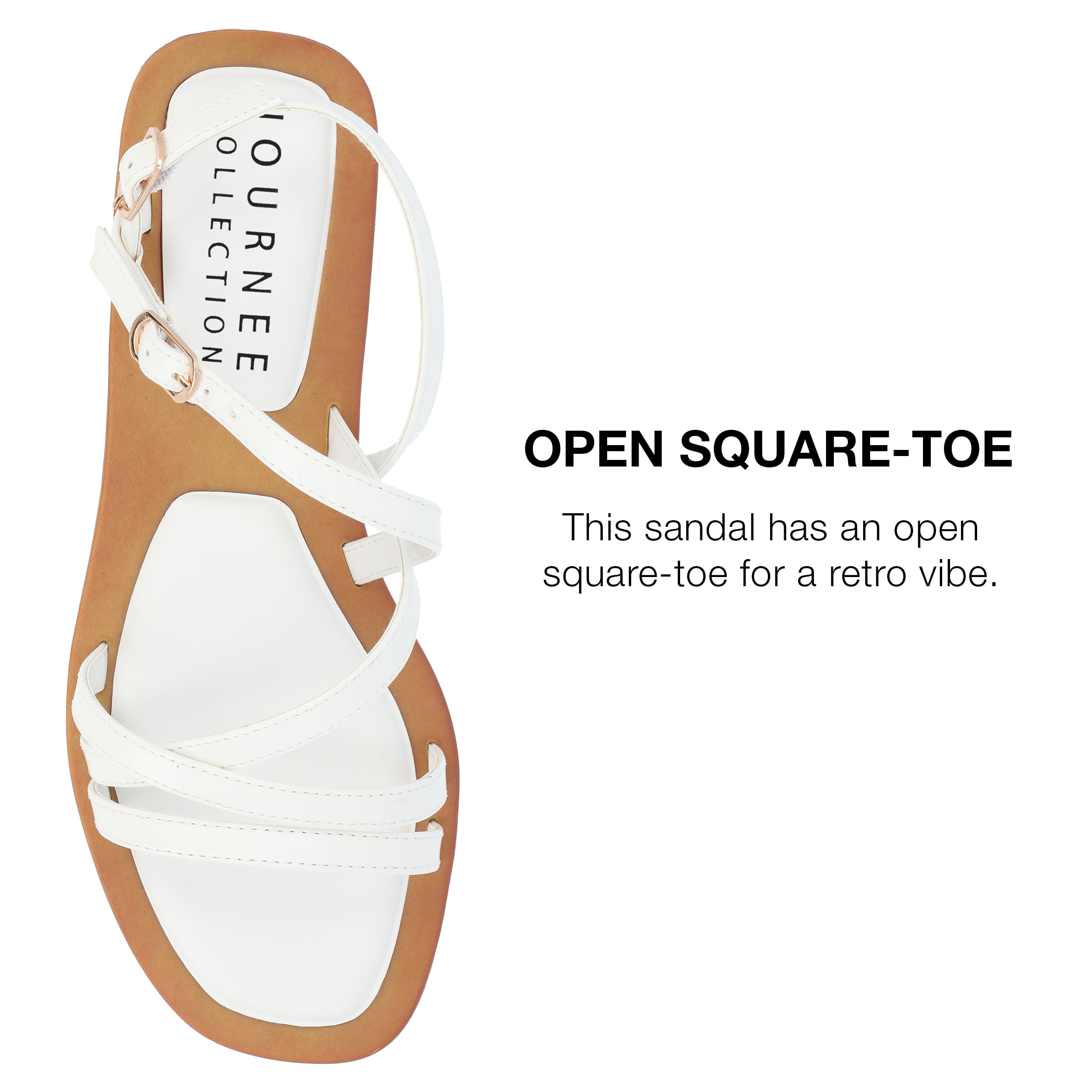 Journee Collection Womens Ennid  Tru Comfort Foam Buckle Flat Sandals