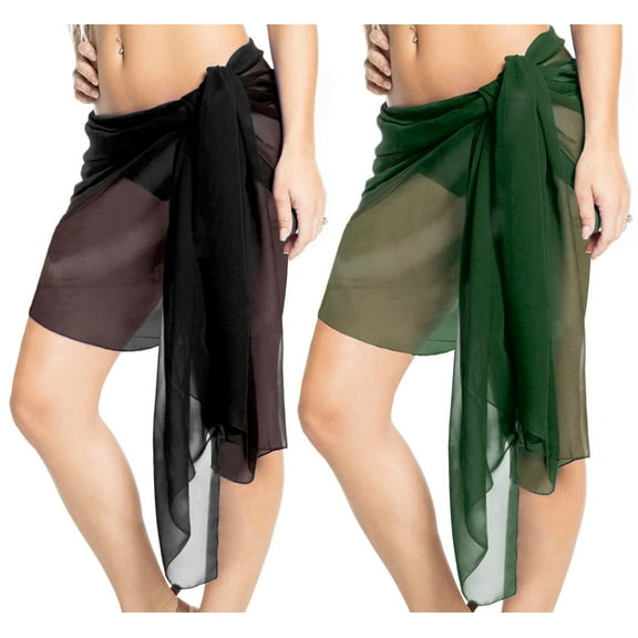 HAPPY BAY Women's Sarong Coverups Swimsuit Swim Cover up Short Beachwear Summer Pool Beach Wraps Skirt Swimwear Bikini Cover-ups One Size Olive