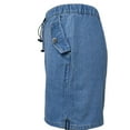 thumbnail image 6 of Women's Washed Denim Mini Skirt With Drawstring Waist Wrap Skirts Heart Skirt Shorts to Wear under Skirts Mobile Home Skirting Knit Skirt Metallic Skirts for Women Pencil Skirt for Women Mini Skirt, 6 of 8