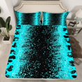 thumbnail image 2 of Homewish Cheetah Print Boy Girl 4pcs Bed Sheets,Black Teal King Sheets,Bling Glitter Super Cozy Sheet Set,Microfiber Bedroom Decor, 2 of 7