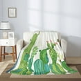 thumbnail image 2 of Throw Blanket for Couch Sofa and Bed, Cartoon Cactus Super Soft Plush Throw Blanket, Fuzzy Cuteness Comfy Warm Washable Flannel Blanket & Throws for All Season 80"x60", 2 of 5