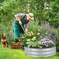 thumbnail image 6 of Aoodor 9" Tall 30" Metal Raised Garden Bed Kit, Outdoor Round Planter Box for Vegetables, Flowers, Herbs, Silver, 6 of 8