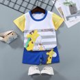 thumbnail image 2 of KPOPLK Boys Summer Clothing Set Short Sleeve Graphic Tee T-Shirt and Elastic Waist Shorts 2 Piece Outfits Set(5-6 Years,Dark Blue), 2 of 4