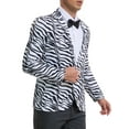 thumbnail image 5 of BLAZERS PARA HOMBRES INSPIRE CHIC Estampado de Animales Solapa con Muesca Ajuste Slim XL Estampado de Cebra, 5 of 5