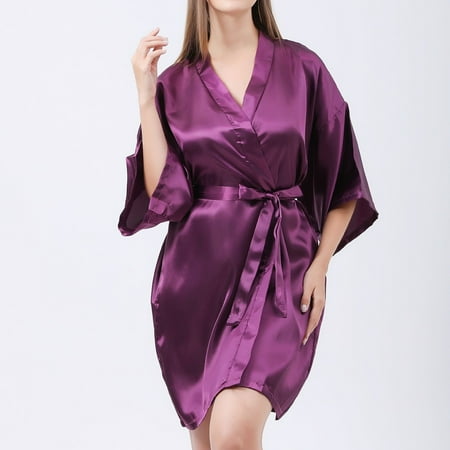 Sentaili Women Sexy Lingerie Satin Robes Lace Nightdress Nightwear Sleepwear Bridal gown
