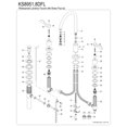thumbnail image 3 of Kingston Brass KS8958DFL  Widespread Bathroom Faucet with Brass Pop-Up, Brushed Nickel, 3 of 5