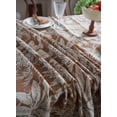 thumbnail image 5 of Vintage Jacquard Tablecloth Chenille Plant Table Cloth Wrinkle Free Stain Resistant Table Cover for Kitchen and Dining Room (Rectangle, 140*180cm, Khaki), 5 of 5