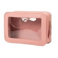thumbnail image 2 of FITYLE Women Makeup Bag Clear Window Multiuse Storage Bag Travel Toiletry Bag for Home pink, 2 of 10
