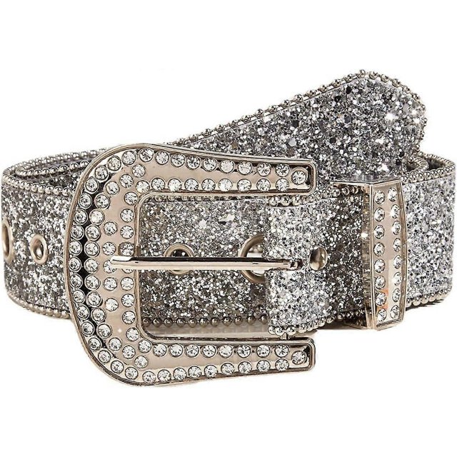 Cinturón completo para adultos para vestido, cinturón ajustable con hebilla de pasador y brillantes diamantes de imitación.