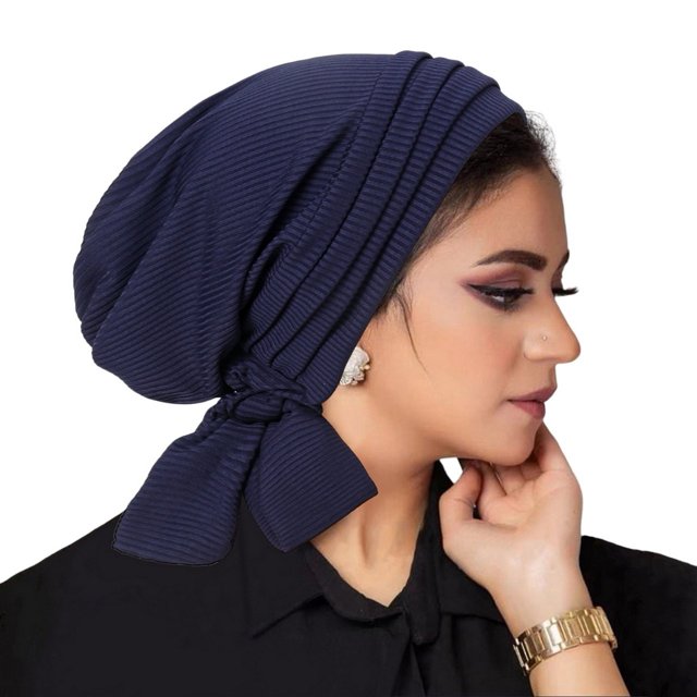 CSChome Women Hat Women Head Wrap Solid Color Elastic Non-slip Floppy One Size Thread Head Protection Ethnic Chemotherapy Patients Hat Headwear