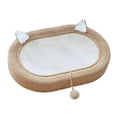 thumbnail image 1 of Rascador de Sisal para gatos, almohadilla rascadora para gatos de interior, juguetes de entrenamiento, cama ovalada para rascar gatos, para jugar con orejas, 1 of 8