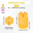 thumbnail image 3 of Uxcell 20-Pack Sprayer Nozzle Tips, 1/2 BSPT Male Thread 65 Degree Plastic Flat Fan Spray Tip with Tape [Orange, 3.6 Pore], 3 of 7