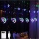thumbnail image 1 of Tira de luces LED para cortina de ventana, guirnalda de luces con forma de estrella y luna, alimentada por USB, para interior, dormitorio, Fiesta al aire libre, 1 of 7