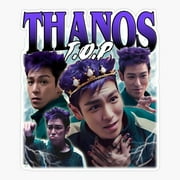 Maneki T.O.P As Thanos In Squid Game Vintage Graphic Tee Sticker, Phone Decal Water Bottle Stickers Car Decals, Funny Birthday Gift