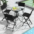 thumbnail image 4 of Topcobe Folding Bar Stools Set of 2 Backrest Humanized Footrest, Outdoor Patio Furniture for Garden Backyard Pool Deck-Black, 4 of 8