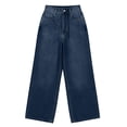 thumbnail image 4 of yardsong High Waist Wide Leg Jeans for Women Tall Baggy Jean Long Button Up Straight Denim Pants Y2K Streetwear Preppy Pant 2026 Dark Blue,XXL, 4 of 6