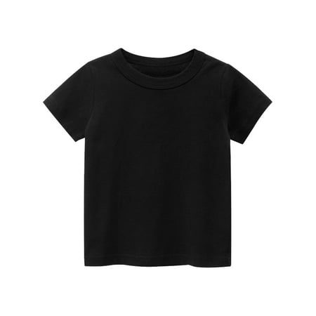 

JDEFEG Boys Size 14 Tops Toddler Kids Girls Boys Short Sleeve Basic T Shirt Casual Summer Tees Shirt Tops Solid Color Sleeveless Tops for Boys Cotton Blends Black 120