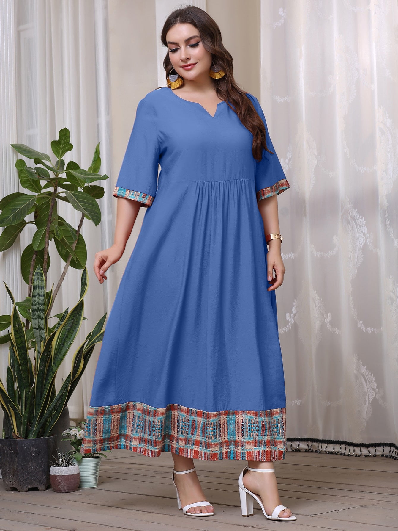 Women's Plus Size Contrast Panel 