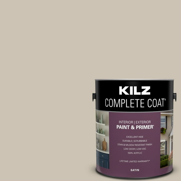 KILZ Complete Coat Paint & Primer, Interior/Exterior, Satin, Buried In