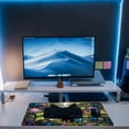 thumbnail image 6 of Desk Pad, Cute Black Cat Desk Mat, Cat Among Butterfly Flowers Large Gaming Mouse Pad for Desk, 31.5"x11.8" Extended Big Computer Keyboard Mouse Pad with Non-Slip Base and Stitched Edge, 6 of 13