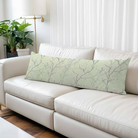 Sage Green Branches Body Pillow Covers 20"x60", Vintage Art Farmhouse Soft Brushed Microfiber Breathable Throw Pillow Covers, Pillowcase with Zipper for Couch Sofa Bedroom Living Room