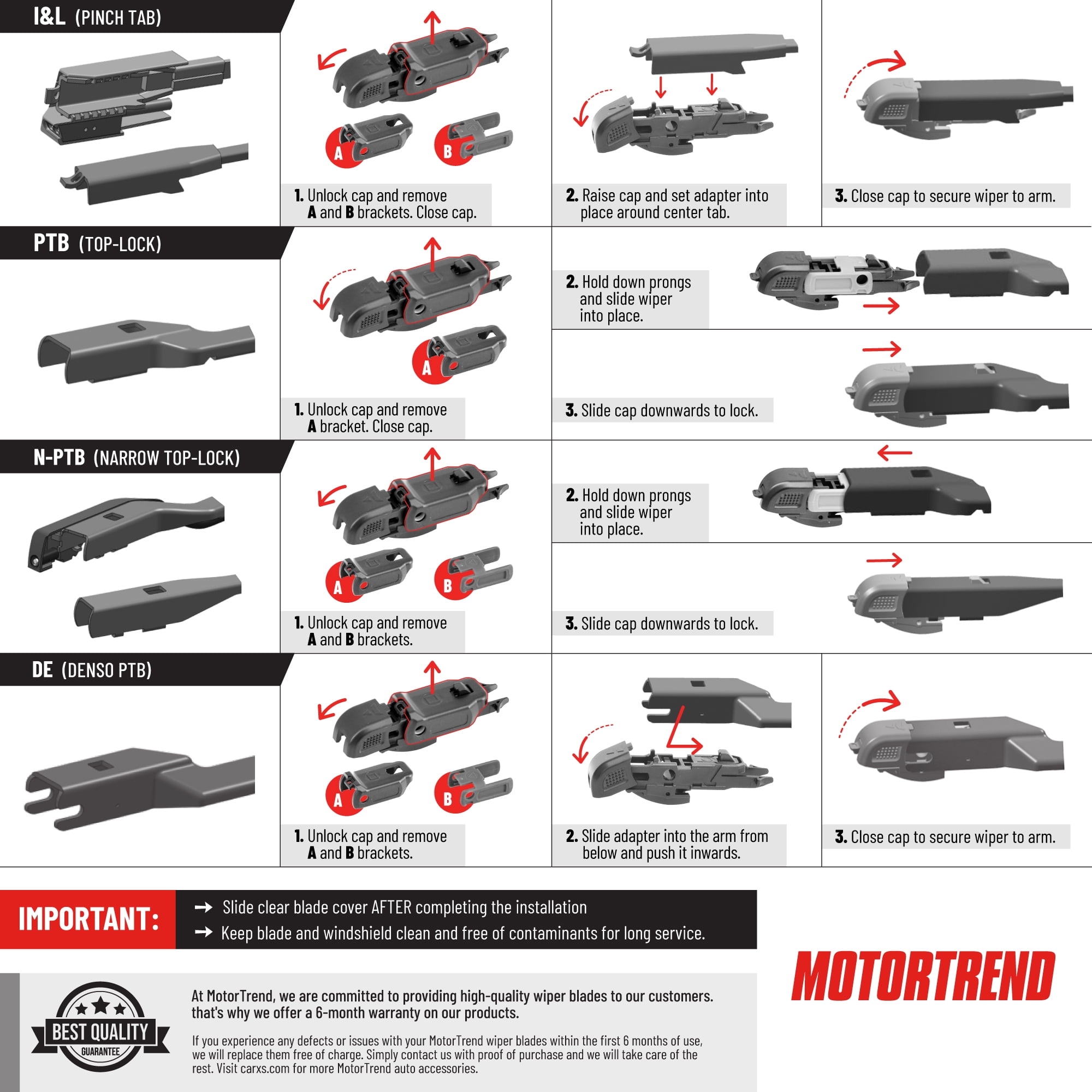 Motor Trend Ultrafirm Replacement Windshield Wiper Blades - Advanced Crystal-Clear Streak-Free Premium Blade Design - All Season, All Weather (16 + 26 Inch (2 Pack))