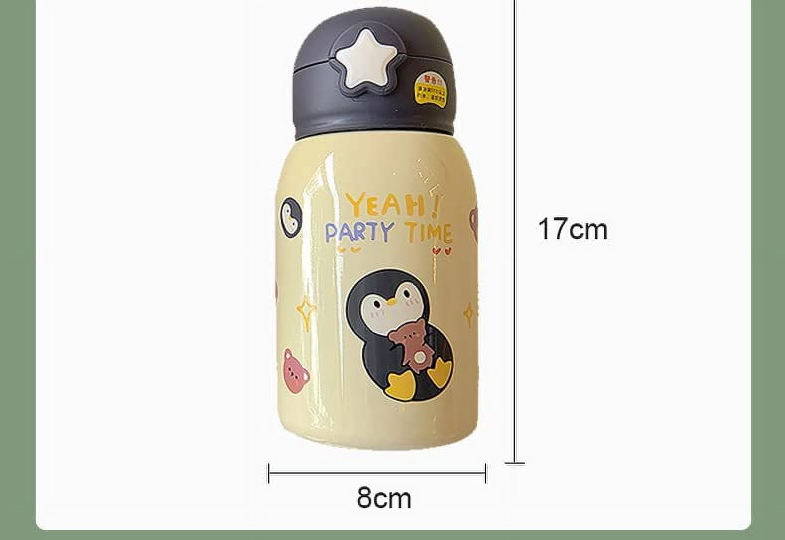 Kawaii Thermos Water Bottle Cute Antlers Children's Straw Stainless Steel  Student Kindergarten Baby Water Cup Cartoon Kids