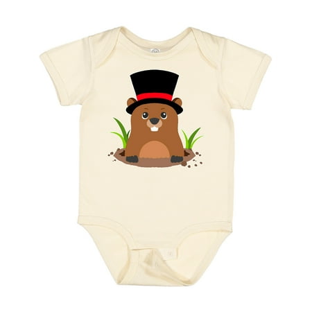 

Inktastic Groundhog Day with Groundhog in Top Hat Gift Baby Boy or Baby Girl Bodysuit